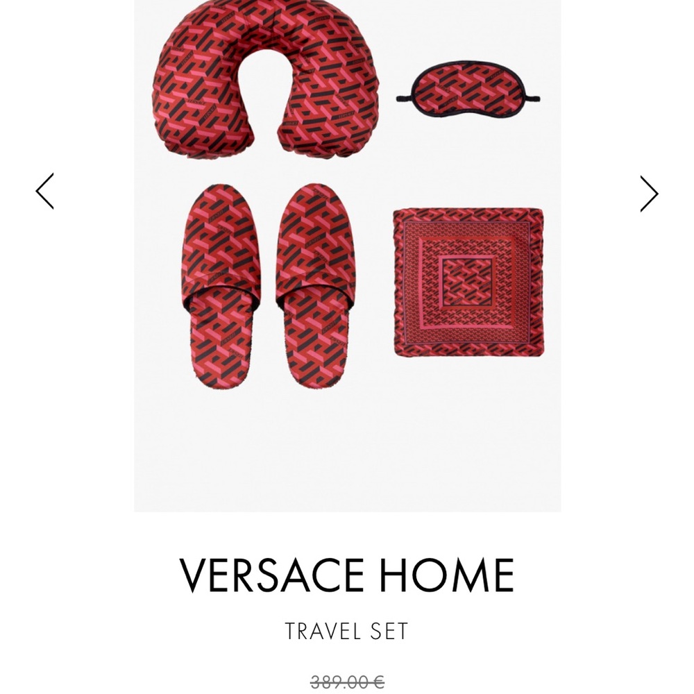 Versace Red and Black Patterned Travel Pouch